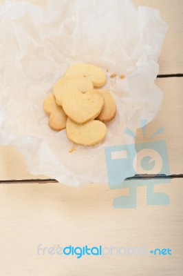 Heart Shaped Shortbread Valentine Cookies Stock Photo