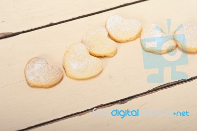 Heart Shaped Shortbread Valentine Cookies Stock Photo