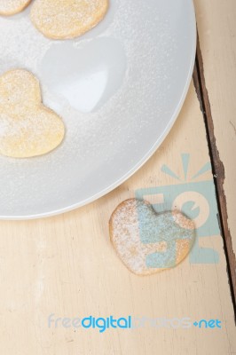 Heart Shaped Shortbread Valentine Cookies Stock Photo