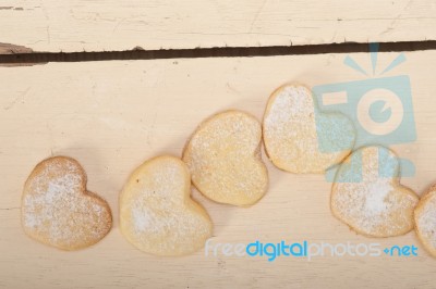 Heart Shaped Shortbread Valentine Cookies Stock Photo