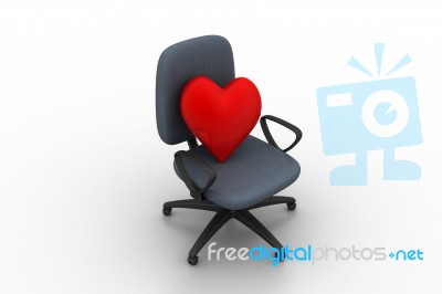 Heart Sign In Chair Stock Image