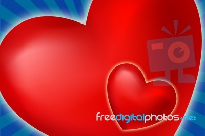 Heart Su Fondo Blue Stock Photo