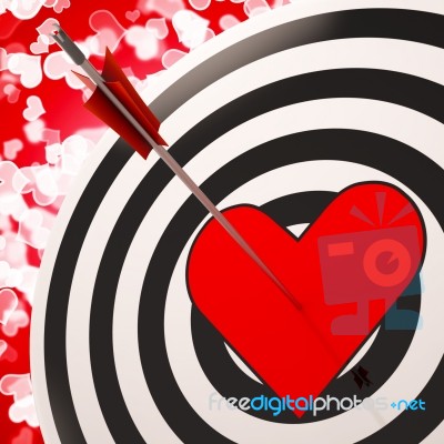 Heart Target Shows Success In Romance Stock Image