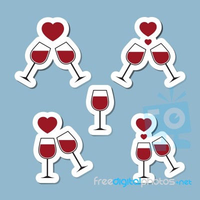 Heart Wine Glass Stock Image