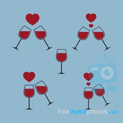 Heart Wine Glass Stock Image