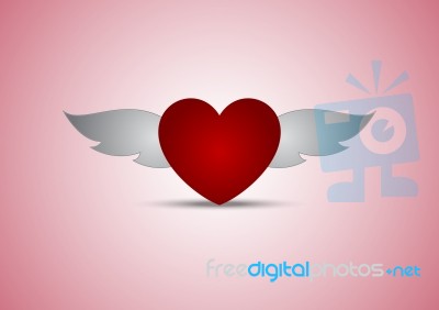 Heart Wing  Background Stock Image