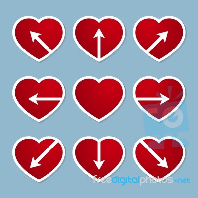 Heart With Arrow Design Stock Image