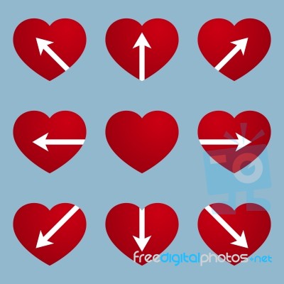 Heart With Arrow Design Stock Image