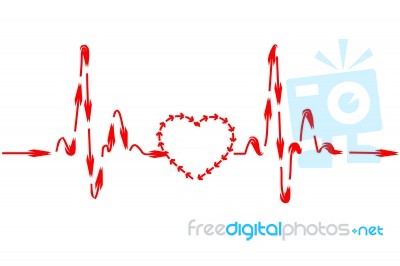 Heart With Cardiology Stock Photo