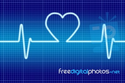 Heart With Ecg Stock Image