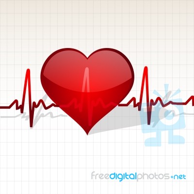 Heart With Life Line Stock Image