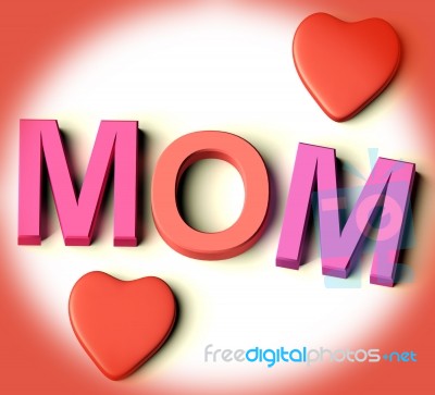 Heart With Mom Text Stock Image