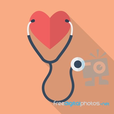 Heart With Stethoscope Stock Image