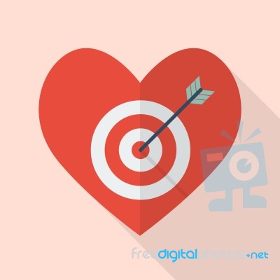 Heart With Target Stock Image