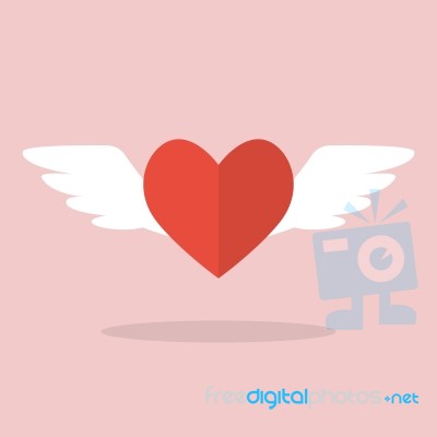 Heart With Wings Stock Image