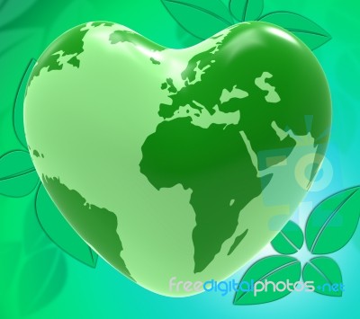 Heart World Shows Valentine Day And Earth Stock Image