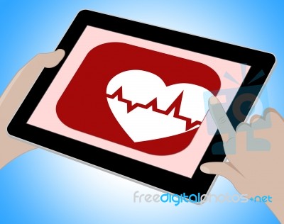 Heartbeat Online Means Pulse Trace And Cardiac Stock Image