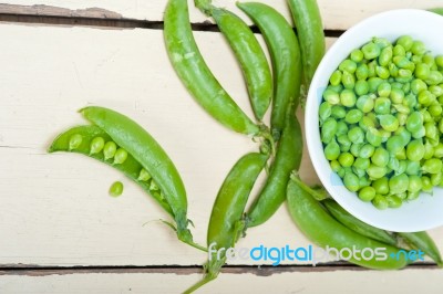 Hearthy Fresh Green Peas Stock Photo