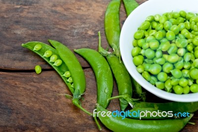 Hearthy Fresh Green Peas Stock Photo