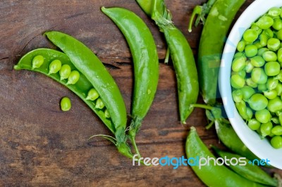 Hearthy Fresh Green Peas Stock Photo