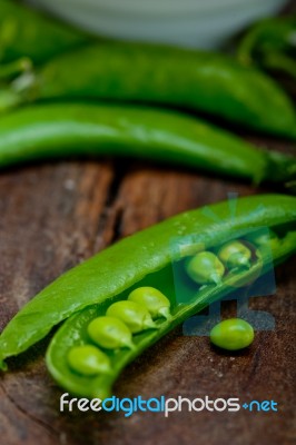 Hearthy Fresh Green Peas Stock Photo