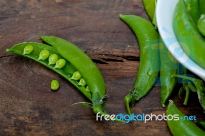 Hearthy Fresh Green Peas Stock Photo