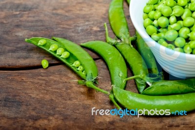 Hearthy Fresh Green Peas Stock Photo