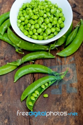 Hearthy Fresh Green Peas Stock Photo