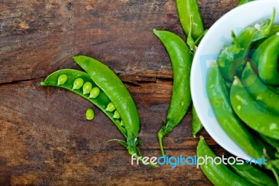 Hearthy Fresh Green Peas Stock Photo