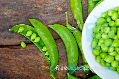 Hearthy Fresh Green Peas Stock Photo