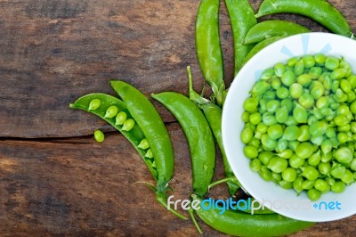 Hearthy Fresh Green Peas Stock Photo