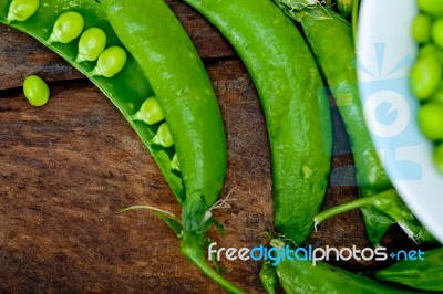 Hearthy Fresh Green Peas Stock Photo