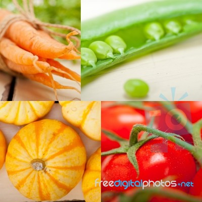 Hearthy Vegetables Collage Composition Stock Photo