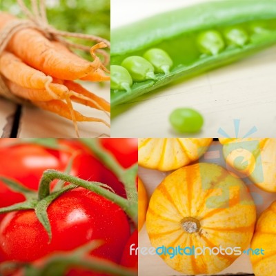 Hearthy Vegetables Collage Composition Stock Photo