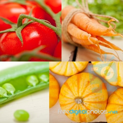 Hearthy Vegetables Collage Composition Stock Photo