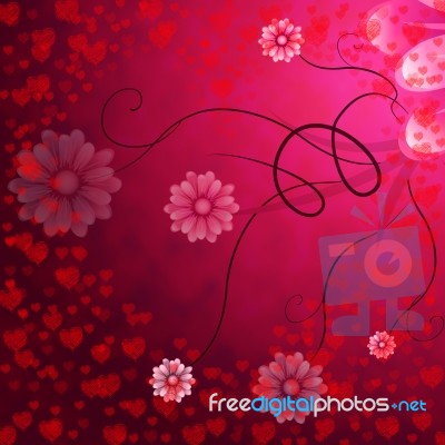 Hearts Background Indicates Valentine Day And Affection Stock Image