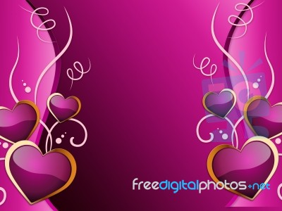 Hearts Background Means Romance  Attraction And Wedding
 Stock Image