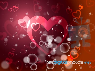 Hearts Background Means Romantic Wallpaper Or Background
 Stock Image