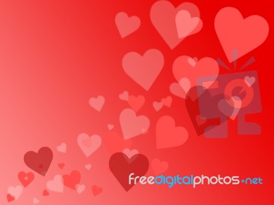 Hearts Background Means Valentines Day And Affection Stock Image