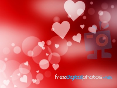 Hearts Background Represents Light Burst And Abstract Stock Image