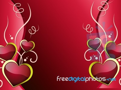 Hearts Background Shows Affection  Attraction And Passion
 Stock Image