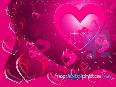 Hearts Background Shows Loving Affection And Romance
 Stock Image