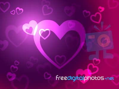 Hearts Background Shows Loving  Romantic And Passionate
 Stock Image