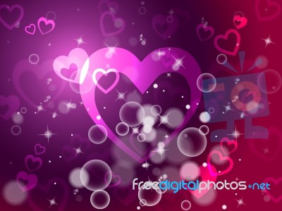 Hearts Background Shows Passion  Love And Romance Stock Image