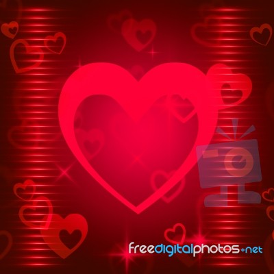 Hearts Background Shows Romance  Attraction And Affection
 Stock Image