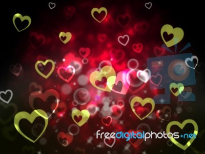 Hearts Background Shows Romantic Adoring And Fond
 Stock Image