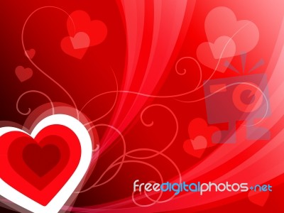 Hearts Background Shows Romantic And Passionate Wallpaper
 Stock Image