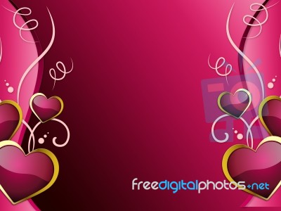 Hearts Background Shows Romantic Wallpaper Or Passionate Love Stock Image