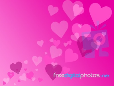 Hearts Background Shows Valentine Day And Abstract Stock Image