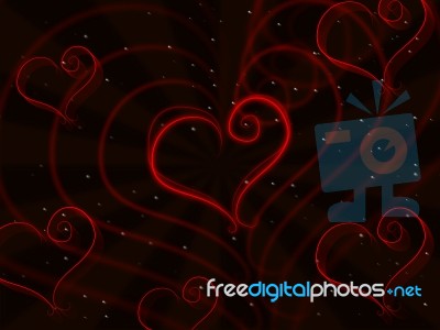 Hearts Background Shows Valentine Day And Affection Stock Image